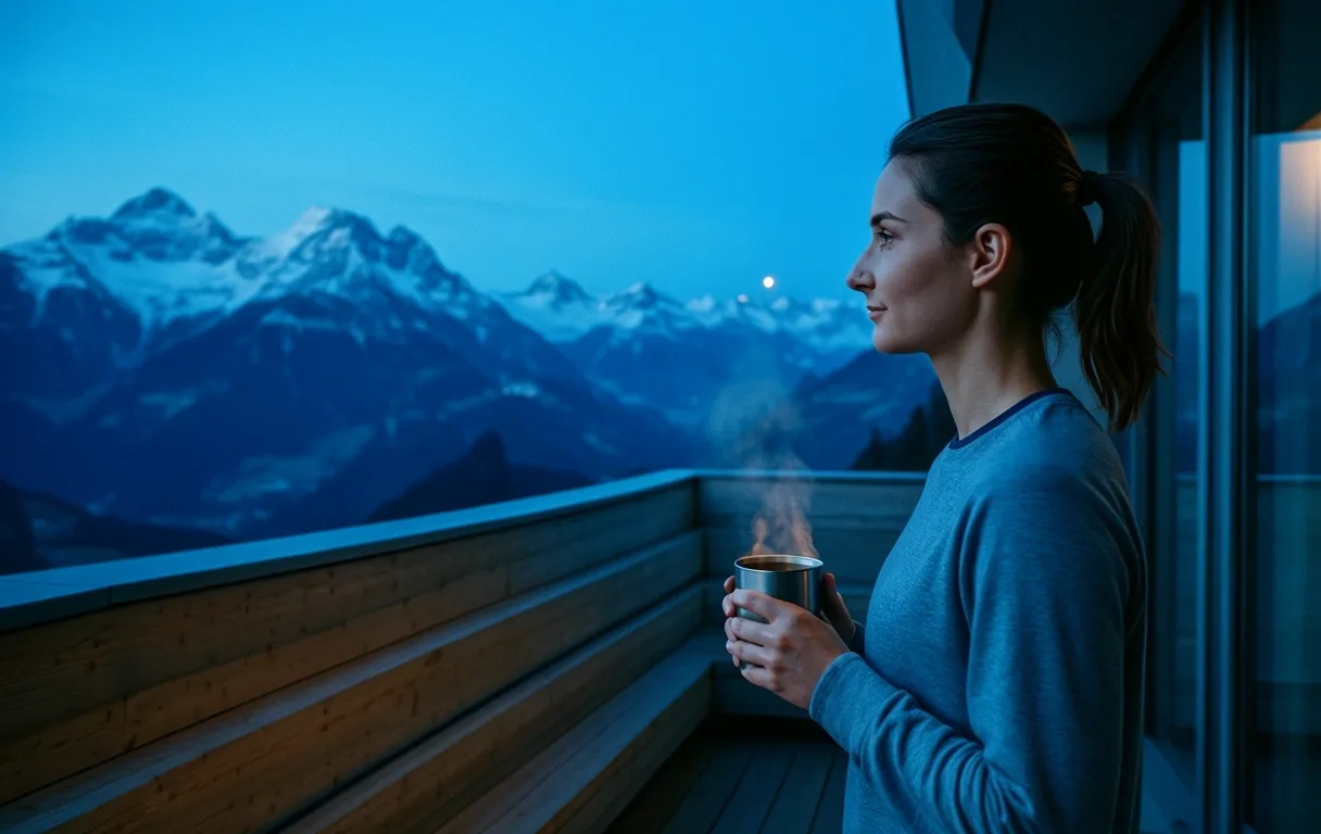 Schweizer Bergwelt zur blauen Stunde